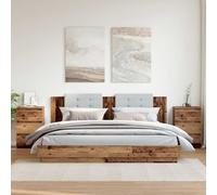 vidaXL Mesitas de noche 2uds madera ingeniería envejecida 40x35x62,5cm