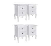 Vidaxl Mesitas de Noche 4 Unidades MDF Blancas