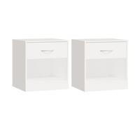 Vidaxl mesitas de noche con cajón 2 unidades blancas