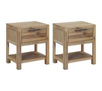 Vidaxl Mesita de Noche Madera Acacia Maciza 40x30x48 Cm