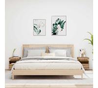vidaXL Mesitas de noche 2 uds con luces LED madera envejecida Roble Artisan 40x39x48,5 cm