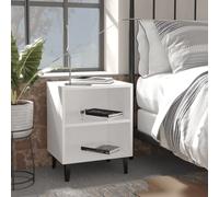 vidaXL Mesitas de noche con patas de metal 2 uds blanco 40x30x50 cm