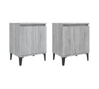 Vidaxl mesitas de noche con patas de metal gris sonoma 40x30x50 cm