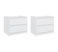 Vidaxl Mesitas de Noche Contrachapada 50x39x43,5cm Blanco, Negro, Gris - Pack de 2 White