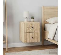 vidaXL Mesitas de noche de pared, 2 unidades, roble Sonoma, 33 x 34,5 x 40 cm