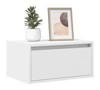 vidaXL Mesitas de noche de pared con luces LED, 2 unidades, color blanco