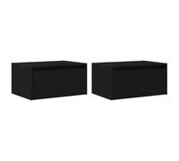 vidaXL Mesitas de noche pared LED, 2 unidades – Roble Sonoma/Roble negro/Gris hormigón