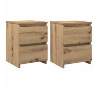 vidaXL Mesitas noche 2 uds madera ingeniería 30x30x40 cm en color Roble artisan/Madera antigua | estructura resistente ideal para salón dormitorio o estudio