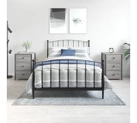 vidaXL Mesitas noche 2 uds madera ingeniería gris Sonoma 40x36x60 cm