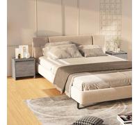 vidaXL Mesitas noche 2 uds madera ingeniería gris Sonoma 45x34x44,5 cm