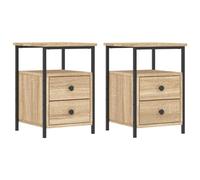 vidaXL Mesitas de noche Madera de ingeniería Roble Sonoma 34x35,5x50 cm 2 uds