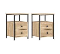 vidaXL Mesitas de noche Madera de ingeniería Roble Sonoma 34x35,5x50 cm 2 uds