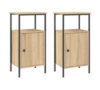 vidaXL Mesitas de noche, 2 unidades, color Sonoma roble, 41x31x80 cm, material de madera