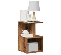 vidaXL Mesitas noche 2uds madera contrachapada madera vieja 35x35x55cm