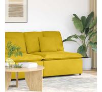 vidaXL Módulo central de sofá modular con cojines, color amarillo, 100 cm