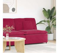 vidaXL Módulo central de sofá modular con cojines, color rojo vino, 100 cm