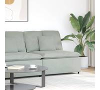 vidaXL Módulo central de sofá modular con cojines, gris claro, 100 cm