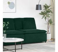 vidaXL Módulo central de sofá modular con cojines, verde oscuro, 100 cm