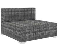 vidaXL - Módulo central para sofá modular, 1 unidad + cojines, ratán sintético gris