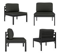 vidaXL Módulo central para sofá modular con cojín, aluminio, color antracita - Sofá central - Módulos centrales para sofá - Parte central para sofá