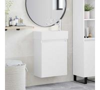 vidaXL Módulo de baño con grifería Blanco 45,5 x 22,5 x 84 cm