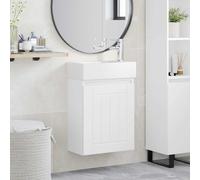 vidaXL Módulo de baño con grifería Blanco 45,5 x 25,5 x 84 cm