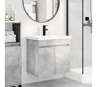 vidaXL Módulo de baño con grifería Gris Hormigón 61 x 40 x 74,5 cm
