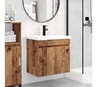 vidaXL Módulo de baño con grifería Madera envejecida 61 x 40 x 74,5 cm