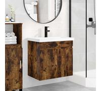 vidaXL Módulo de baño con grifería Roble Ahumado 61 x 40 x 74,5 cm