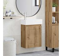 vidaXL Mueble bajo lavabo para baño con grifo, estilo roble "Artisan"