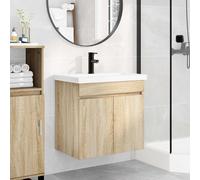 vidaXL Módulo de baño con grifería Roble Sonoma 61 x 40 x 74,5 cm