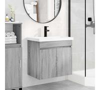 vidaXL Módulo de baño con grifería Sonoma gris 61 x 40 x 74,5 cm