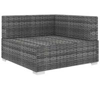 vidaXL: Módulo de esquina para sofá con cojines, tejido de ratán sintético, color gris