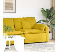 vidaXL Módulo de reposabrazos para sofá modular con cojines, color amarillo, 100 cm