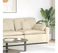 vidaXL Módulo de reposabrazos para sofá modular con cojines, color crema, 100 cm