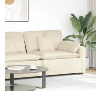 vidaXL Módulo de reposabrazos para sofá modular con cojines, color crema, 100 cm