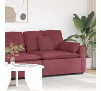 vidaXL Módulo de reposabrazos para sofá modular con cojines, color rojo vino, 100 cm