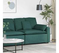 vidaXL Módulo de reposabrazos para sofá modular con cojines, color verde oscuro, 100 cm