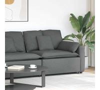 vidaXL Módulo de reposabrazos para sofá modular con cojines, gris oscuro, 100 cm