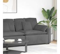 vidaXL Módulo de reposabrazos para sofá modular con cojines, gris oscuro, 100 cm
