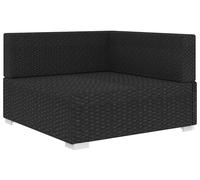 vidaXL - Módulo de sofá modular, pieza de esquina, 1 unidad + cojines, ratán sintético, color