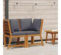 vidaXL: Módulo de sofá modular, pieza de esquina con cojines de color gris oscuro, fabricado en madera de acacia maciza