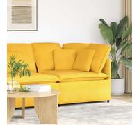 vidaXL Módulo esquinero de sofá modular con cojines, color amarillo claro, 100 cm