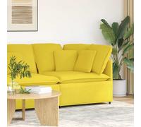 vidaXL Módulo esquinero de sofá modular con cojines, color amarillo claro, 100 cm
