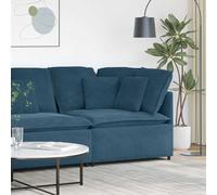 vidaXL Módulo esquinero de sofá modular con cojines, color azul, 100 cm
