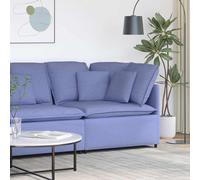 vidaXL Módulo esquinero de sofá modular con cojines, color azul vaquero, 100 cm