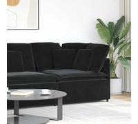 vidaXL Módulo esquinero de sofá modular con cojines, color negro, 100 cm