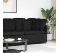 vidaXL Módulo esquinero de sofá modular con cojines, color negro, 100 cm