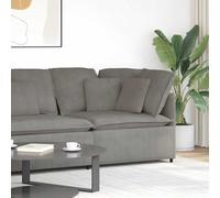 vidaXL Módulo esquinero de sofá modular con cojines, gris claro, 100 cm