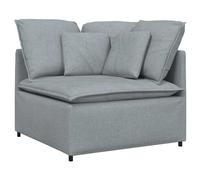 vidaXL Módulo esquinero de sofá modular con cojines, gris claro, 100 cm